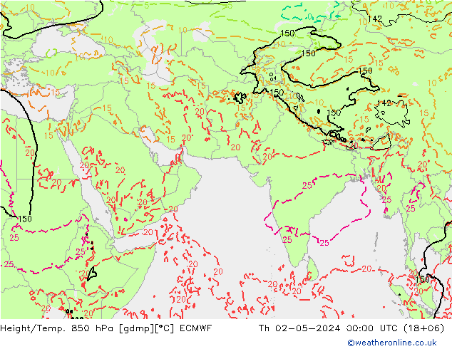 Z500/Rain (+SLP)/Z850 ECMWF Th 02.05.2024 00 UTC