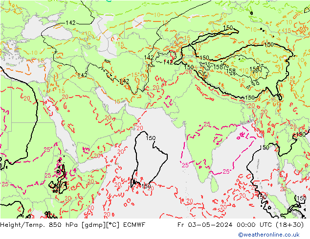 Z500/Rain (+SLP)/Z850 ECMWF  03.05.2024 00 UTC