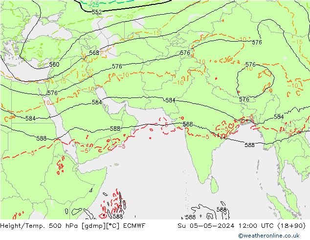 Height/Temp. 500 hPa ECMWF Su 05.05.2024 12 UTC