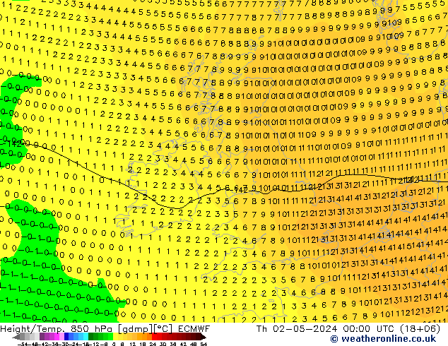 Z500/Rain (+SLP)/Z850 ECMWF  02.05.2024 00 UTC