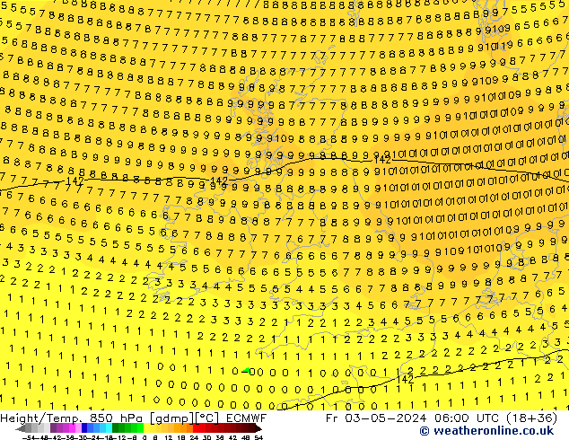 Z500/Rain (+SLP)/Z850 ECMWF Fr 03.05.2024 06 UTC