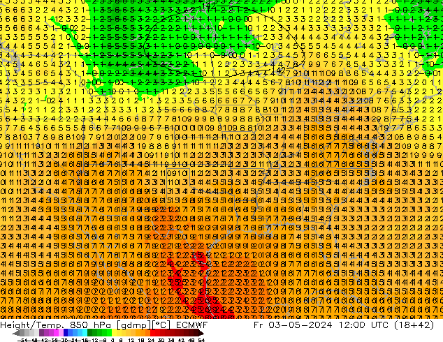 Z500/Rain (+SLP)/Z850 ECMWF Fr 03.05.2024 12 UTC