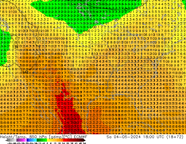 Z500/Rain (+SLP)/Z850 ECMWF sab 04.05.2024 18 UTC