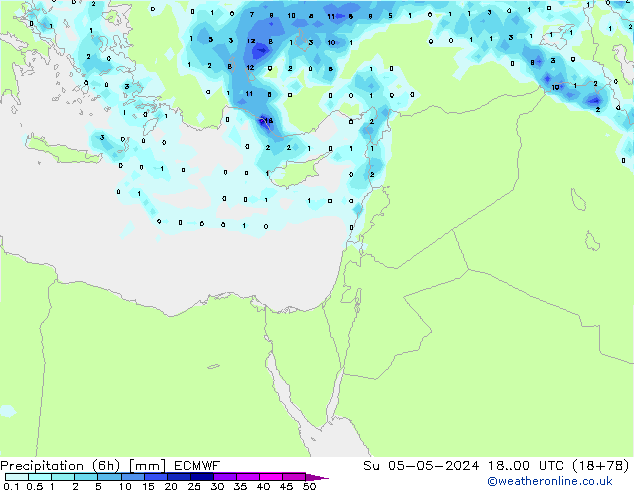 Z500/Yağmur (+YB)/Z850 ECMWF Paz 05.05.2024 00 UTC