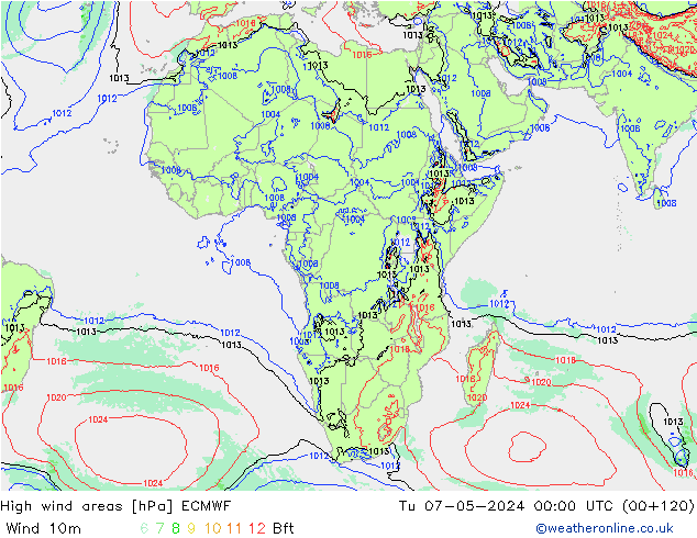 High wind areas ECMWF mar 07.05.2024 00 UTC