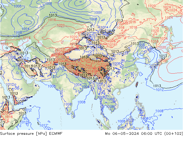 pressão do solo ECMWF Seg 06.05.2024 06 UTC