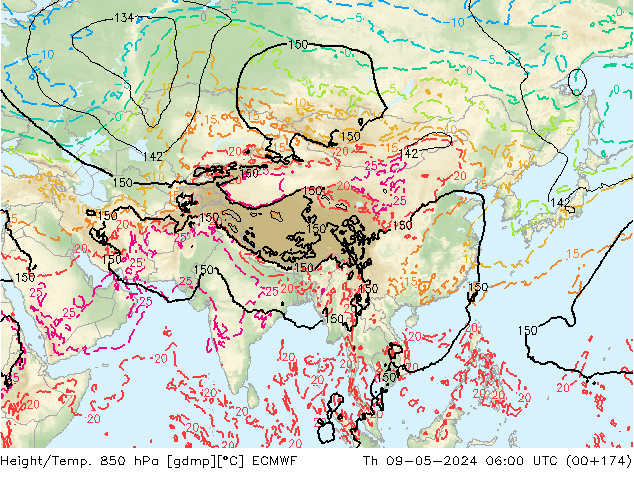 Z500/Rain (+SLP)/Z850 ECMWF Th 09.05.2024 06 UTC