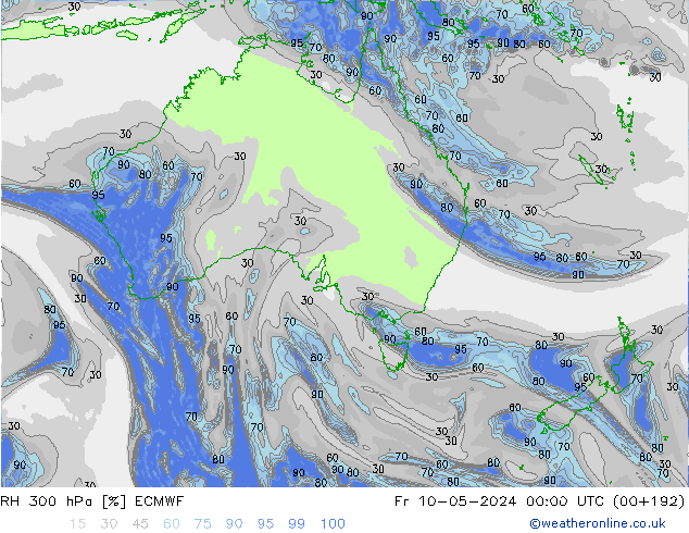 RH 300 hPa ECMWF ven 10.05.2024 00 UTC