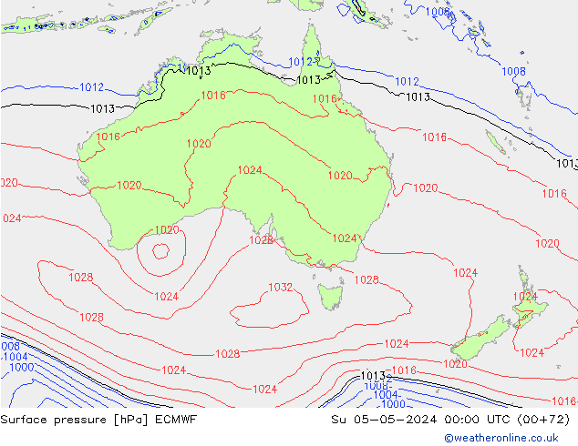 Surface pressure ECMWF Su 05.05.2024 00 UTC