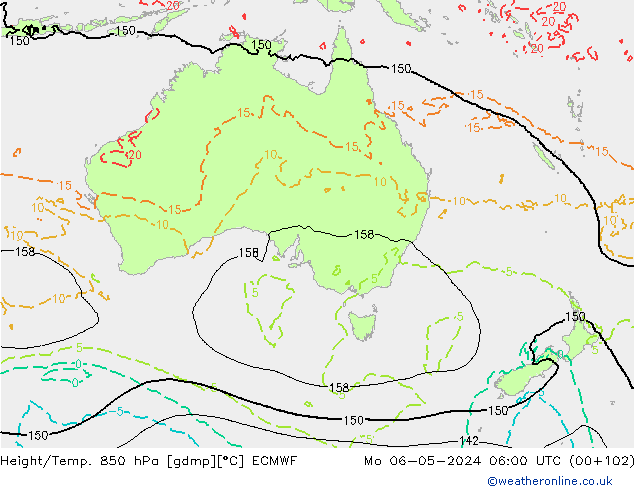 Z500/Rain (+SLP)/Z850 ECMWF Mo 06.05.2024 06 UTC