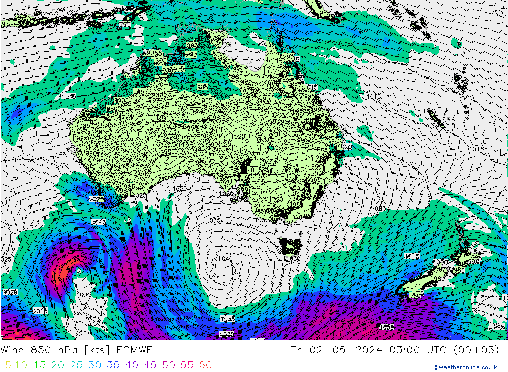 Wind 850 hPa ECMWF Th 02.05.2024 03 UTC