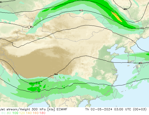 高速氣流 ECMWF 星期四 02.05.2024 03 UTC