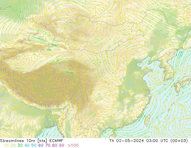 风 10m ECMWF 星期四 02.05.2024 03 UTC