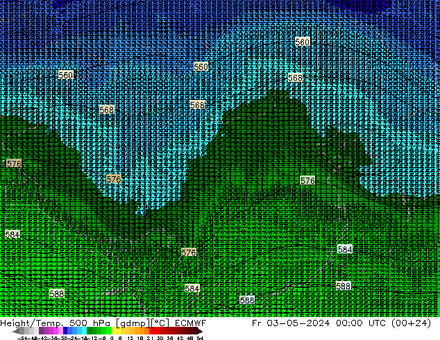 Z500/Rain (+SLP)/Z850 ECMWF 星期五 03.05.2024 00 UTC