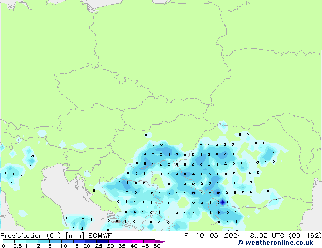 Yağış (6h) ECMWF Cu 10.05.2024 00 UTC
