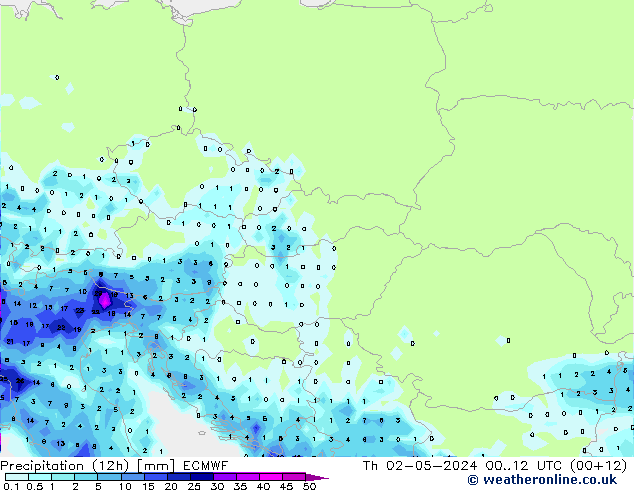 Yağış (12h) ECMWF Per 02.05.2024 12 UTC