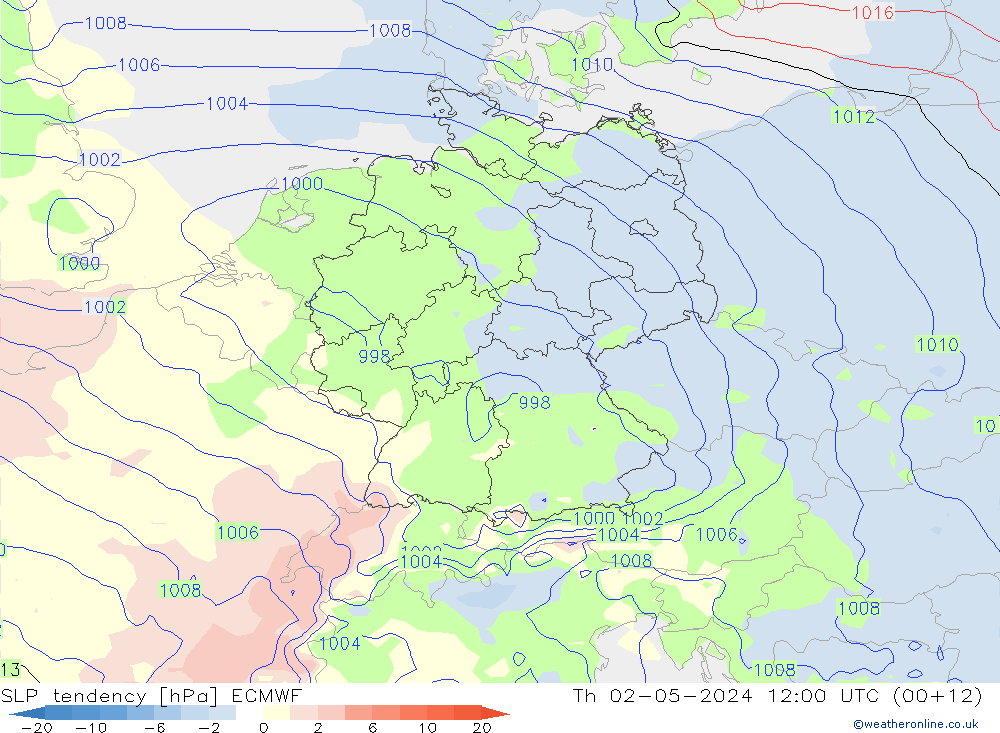 Drucktendenz ECMWF Do 02.05.2024 12 UTC