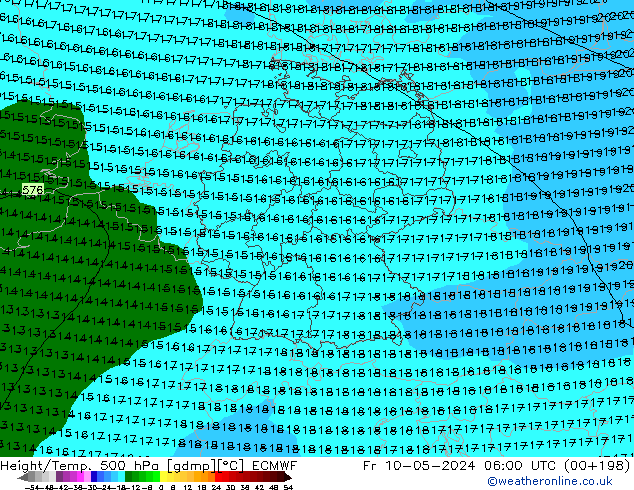 Z500/Rain (+SLP)/Z850 ECMWF ven 10.05.2024 06 UTC