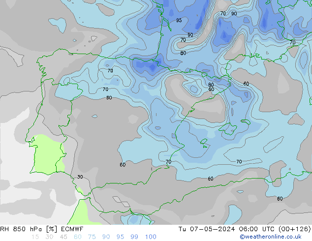 850 hPa Nispi Nem ECMWF Sa 07.05.2024 06 UTC