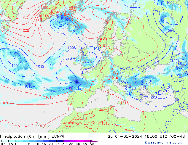 opad (6h) ECMWF so. 04.05.2024 00 UTC