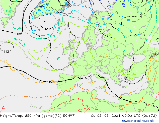 Z500/Rain (+SLP)/Z850 ECMWF Dom 05.05.2024 00 UTC