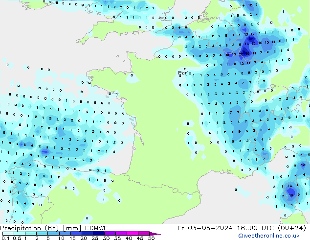 Z500/Rain (+SLP)/Z850 ECMWF Fr 03.05.2024 00 UTC