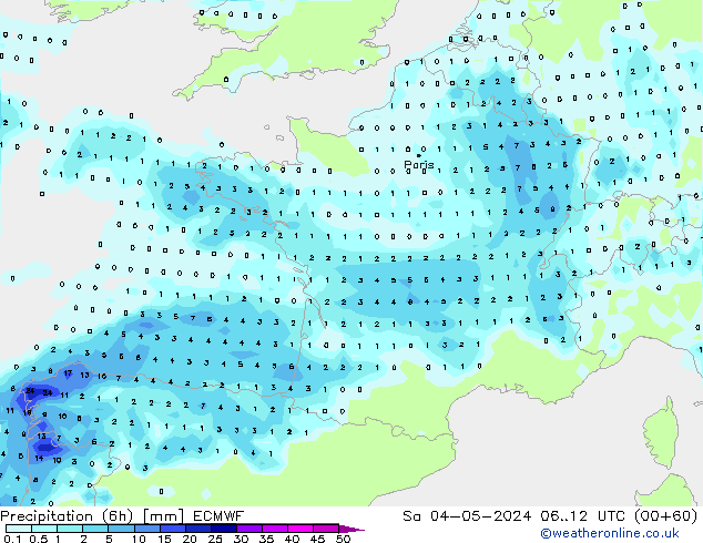 Z500/Rain (+SLP)/Z850 ECMWF sam 04.05.2024 12 UTC