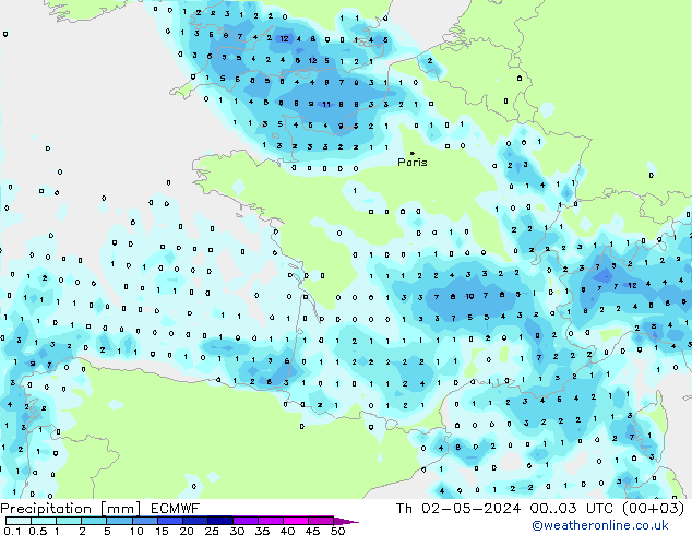 Yağış ECMWF Per 02.05.2024 03 UTC