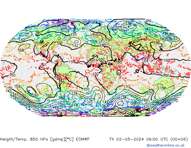 Z500/Rain (+SLP)/Z850 ECMWF Do 02.05.2024 06 UTC