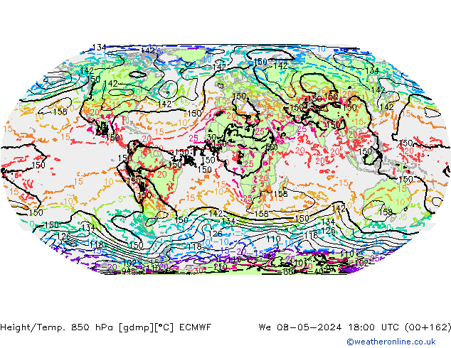 Z500/Rain (+SLP)/Z850 ECMWF We 08.05.2024 18 UTC