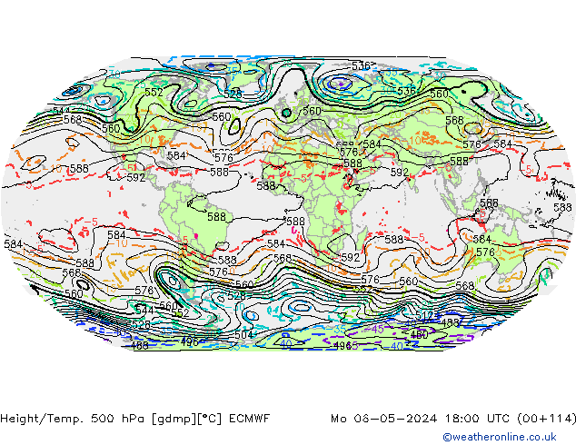 Height/Temp. 500 hPa ECMWF  06.05.2024 18 UTC