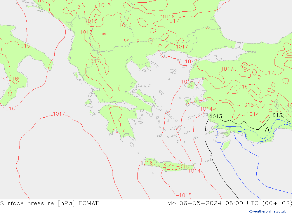 pression de l'air ECMWF lun 06.05.2024 06 UTC