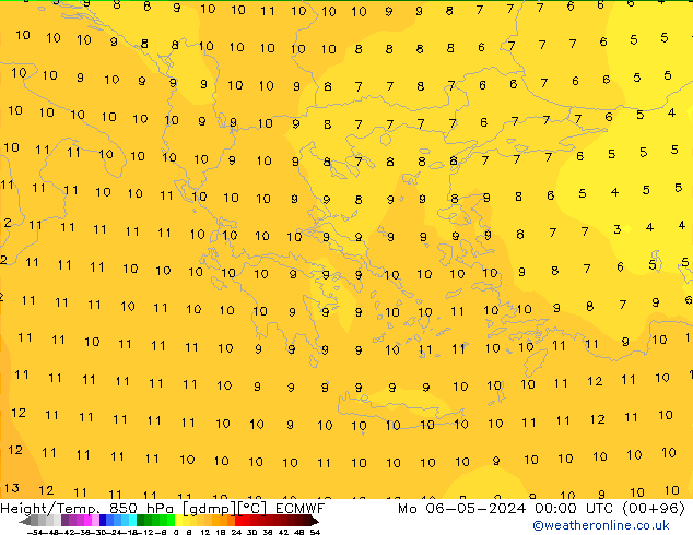 Z500/Rain (+SLP)/Z850 ECMWF Mo 06.05.2024 00 UTC