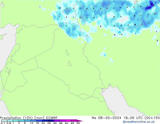 Precipitação (12h) ECMWF Qua 08.05.2024 06 UTC