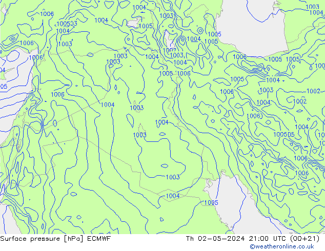 Yer basıncı ECMWF Per 02.05.2024 21 UTC