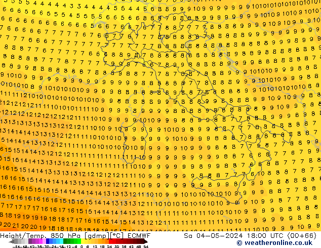 Z500/Rain (+SLP)/Z850 ECMWF sam 04.05.2024 18 UTC