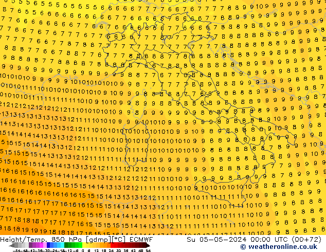 Z500/Rain (+SLP)/Z850 ECMWF Su 05.05.2024 00 UTC