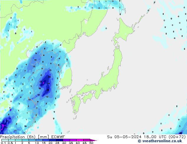 Z500/Rain (+SLP)/Z850 ECMWF nie. 05.05.2024 00 UTC