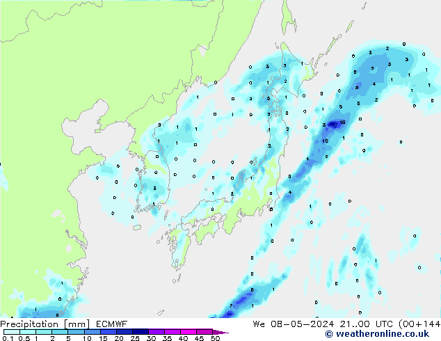 Precipitazione ECMWF mer 08.05.2024 00 UTC