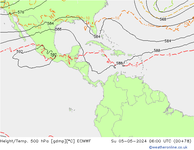 Z500/Rain (+SLP)/Z850 ECMWF  05.05.2024 06 UTC