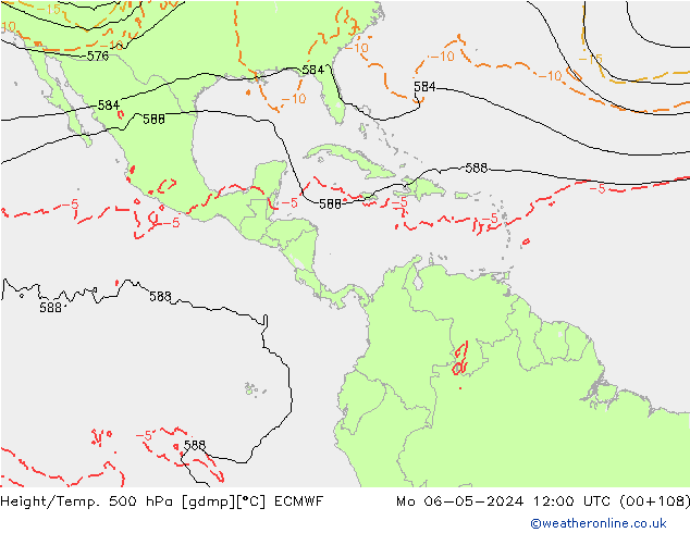 Z500/Rain (+SLP)/Z850 ECMWF Po 06.05.2024 12 UTC