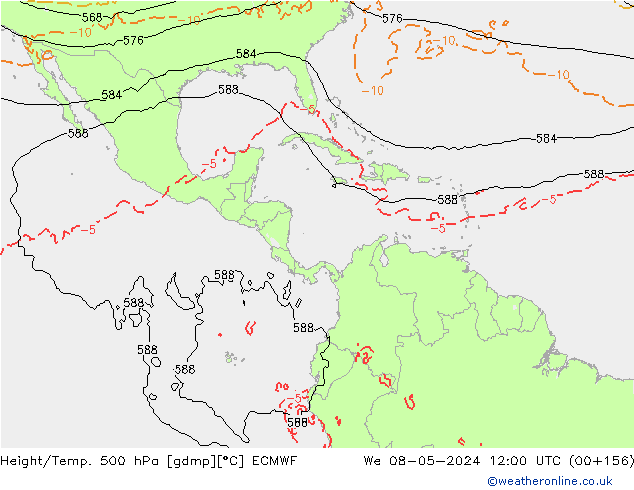 Z500/Rain (+SLP)/Z850 ECMWF ��� 08.05.2024 12 UTC