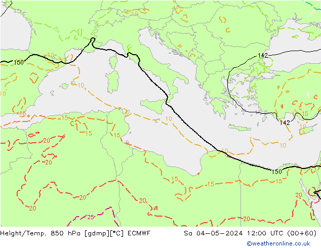 Z500/Rain (+SLP)/Z850 ECMWF sáb 04.05.2024 12 UTC