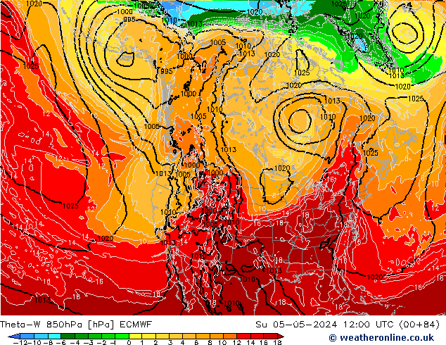 Theta-W 850hPa ECMWF Dom 05.05.2024 12 UTC