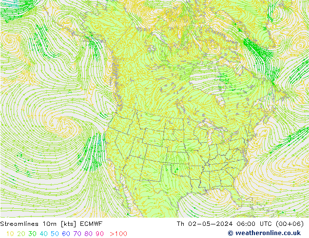 Stromlinien 10m ECMWF Do 02.05.2024 06 UTC