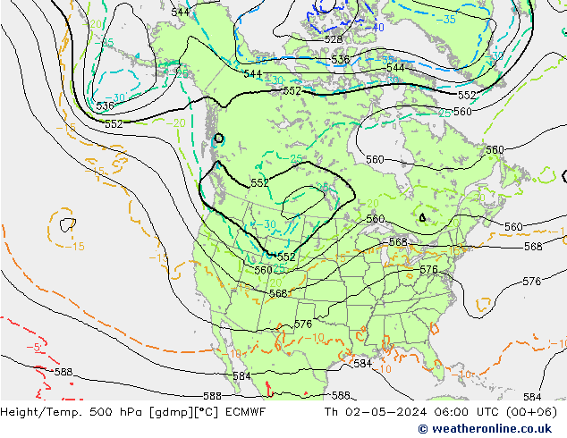 Z500/Rain (+SLP)/Z850 ECMWF Qui 02.05.2024 06 UTC