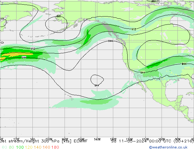 Jet stream/Height 300 hPa ECMWF Sa 11.05.2024 00 UTC