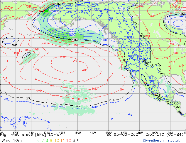 High wind areas ECMWF Su 05.05.2024 12 UTC