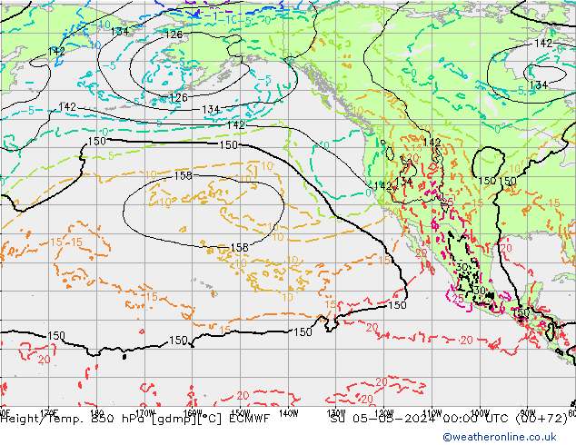 Height/Temp. 850 hPa ECMWF dom 05.05.2024 00 UTC