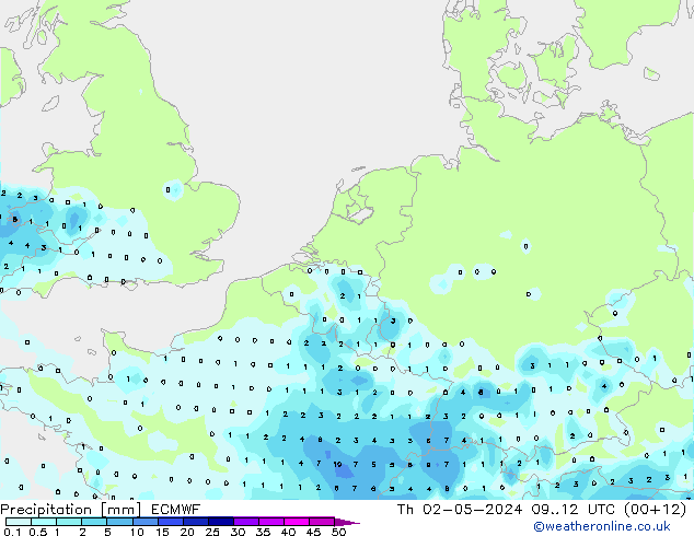 Niederschlag ECMWF Do 02.05.2024 12 UTC